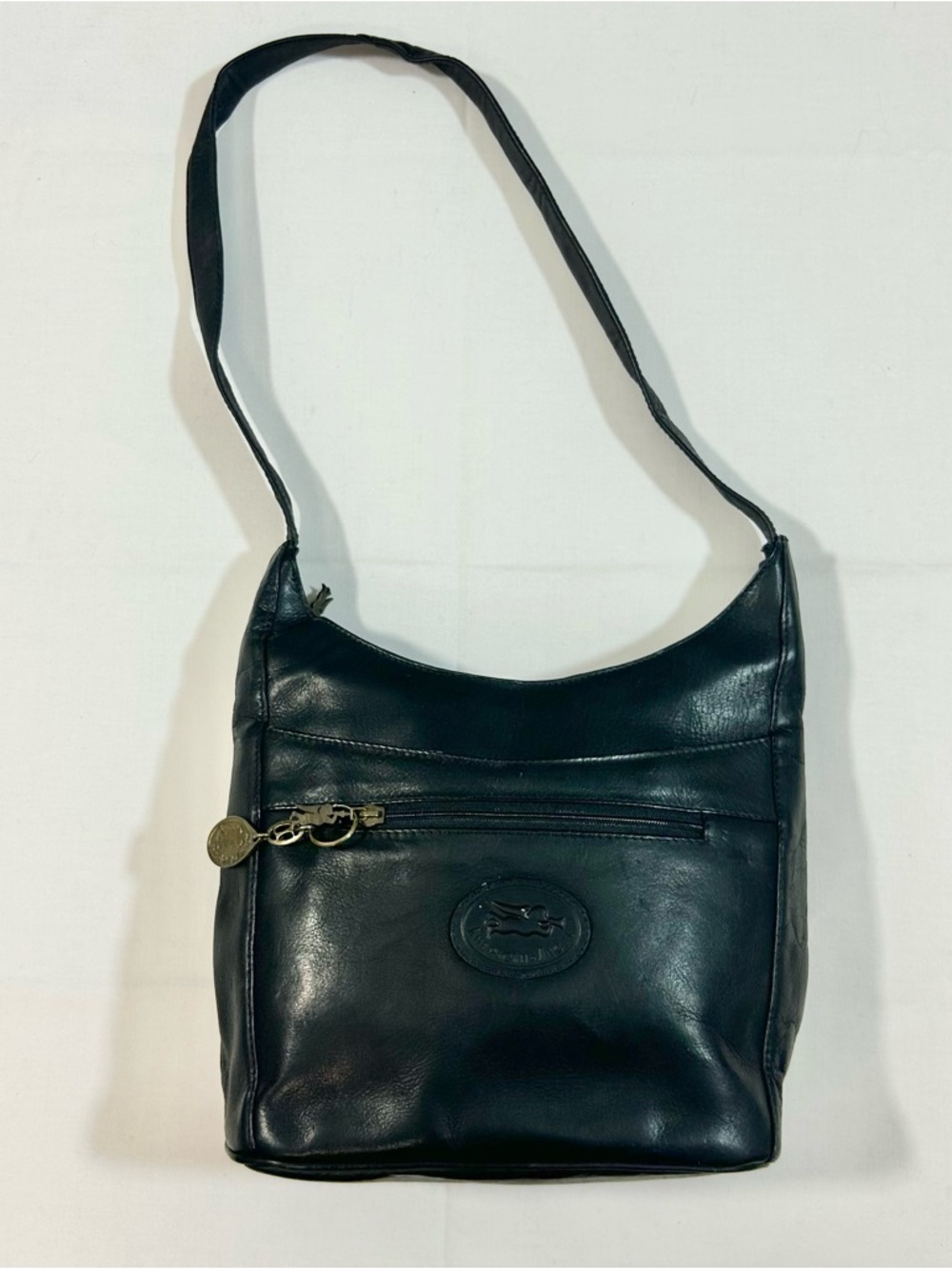 Vintage American Angel Hobo Shoulder Bag Leather Bucket Purse Made In Columbia